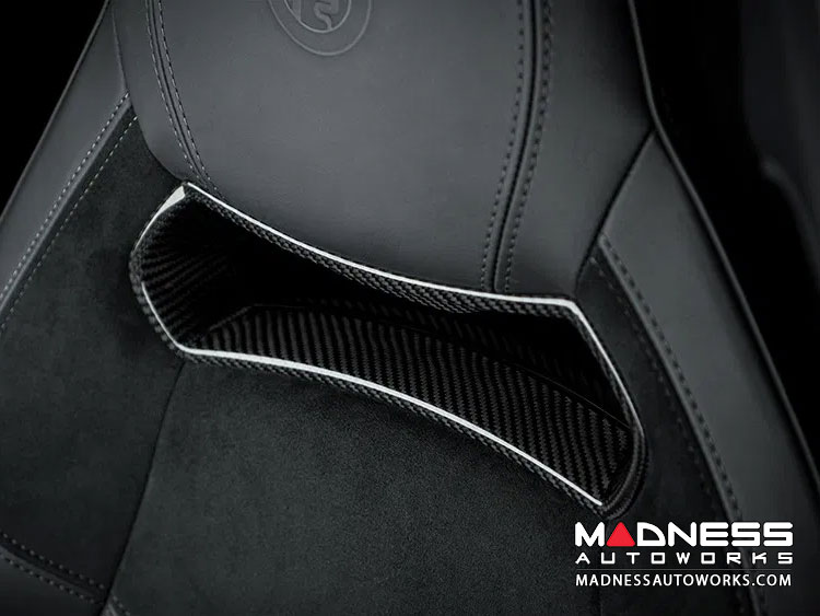Alfa Romeo Giulia Sparco Seats Headrest Inserts Covers - Carbon Fiber - Quadrifoglio Model